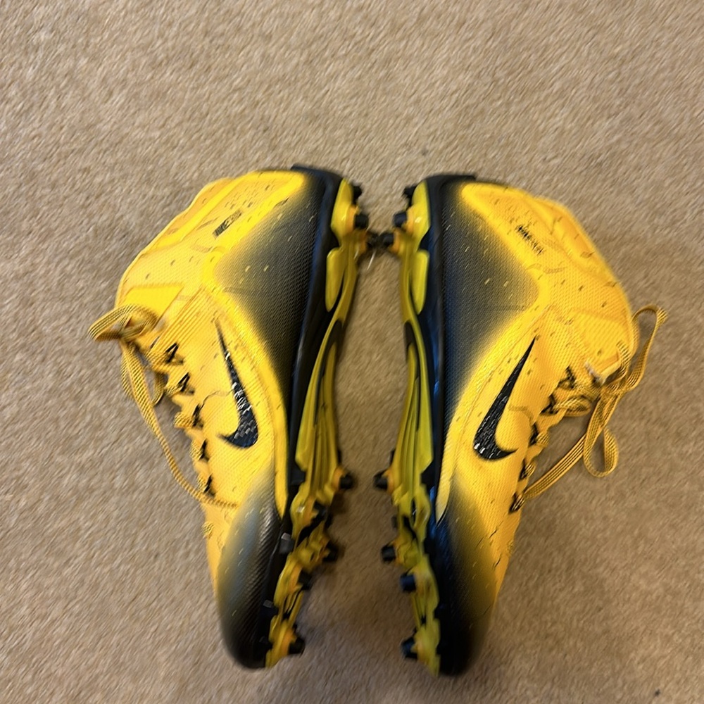 NIKE CLEATS ALPHA SKIN FOOTBALL GOLD/ BLACK SZ 15 WORN 1x Sz 15 - Picture 6 of 10